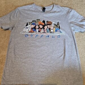 Gray Graphic T-Shirt with Buffalo Design